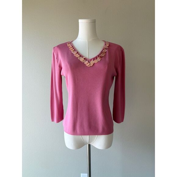 Vintage y2k finity sequin embellished ribbed top - Picture 2 of 9